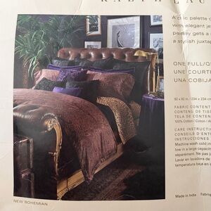 Ralph Lauren Purple Paisley Velvet Quilt.